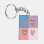 Hearts of Faith Love Hope Peace Sleutelhanger (Voorkant Links)