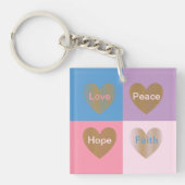 Hearts of Faith Love Hope Peace Sleutelhanger (Voorkant)