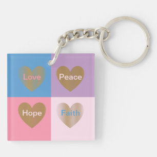 Hearts of Faith Love Hope Peace Sleutelhanger