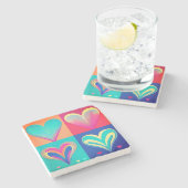 Hearts of Harmony Stenen Onderzetter (Zijkant)