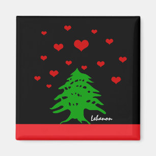 Hearts of Lebanon & Lebanese flag fashion / Love Magneet
