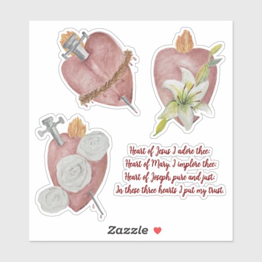 Hearts of the Holy Family Vinyl Sticker (Vel)