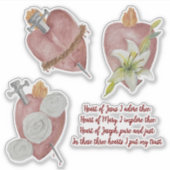 Hearts of the Holy Family Vinyl Sticker (Voorkant)