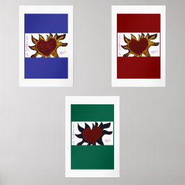 Hearts on Fire Poster Muurkunst Sets