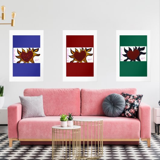 Hearts on Fire Poster Muurkunst Sets (Woonkamer)