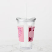 Hearts On Hearts Naam & Monogram - Acryl Drinkbeker (Rechts)