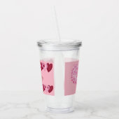 Hearts On Hearts Naam & Monogram - Acryl Drinkbeker (Links)