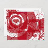 Hearts on Hearts Valentijn Briefkaart (Voorkant / Achterkant)