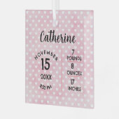 Hearts on Pink Birth Numbers Square Ornament (Voorkant links)