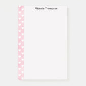 Hearts on Pink Design Naam wijzigen Post-it® Notes (Voorkant)