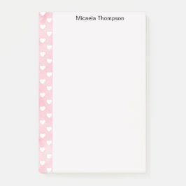 Hearts on Pink Design Naam wijzigen Post-it® Notes