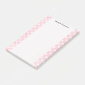 Hearts on Pink Design Naam wijzigen Post-it® Notes (Schuin)