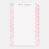 Hearts on Pink Design Naam wijzigen Post-it® Notes (Voorkant)