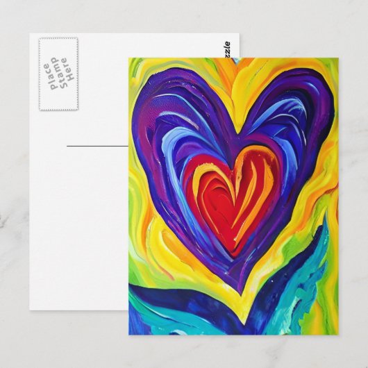 Hearts painting briefkaart (Voorkant / Achterkant)