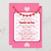 Hearts Party Invitation Kaart (Voorkant / Achterkant)