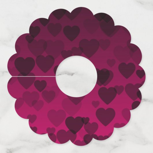 Hearts Patroon 18 Wijnglaslabel (Achterkant)