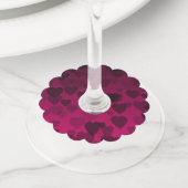 Hearts Patroon 18 Wijnglaslabel (Dichtbij)