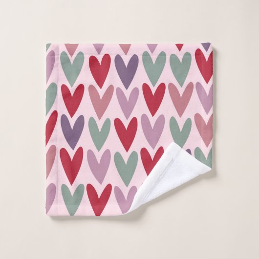 Hearts Patroon 1 Bad Handdoek (Wasdoekje)