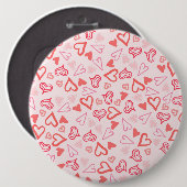 Hearts Patroon 23 Ronde Button 6,0 Cm (Voorkant /achterkant)