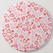 Hearts Patroon 23 Ronde Button 6,0 Cm (Voorkant)