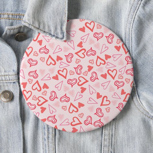 Hearts Patroon 23 Ronde Button 6,0 Cm (In situ)