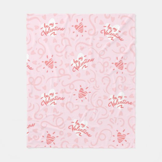 Hearts Patroon 25 Fleece Deken (Voorkant)