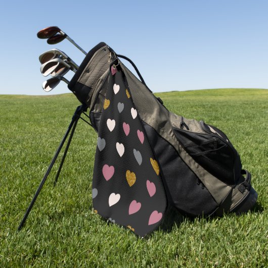 Hearts Patroon 30 Golfhanddoek (Groen)