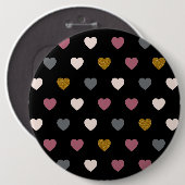 Hearts Patroon 30 Ronde Button 6,0 Cm (Voorkant /achterkant)