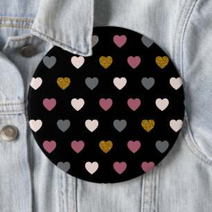 Hearts Patroon 30 Ronde Button 6,0 Cm
