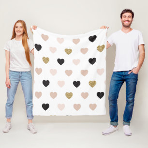 Hearts Patroon 31 Fleece Deken