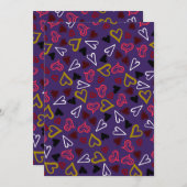 Hearts Patroon 32 Bedankkaart (Voorkant / Achterkant)