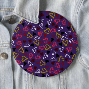 Hearts Patroon 32 Ronde Button 6,0 Cm