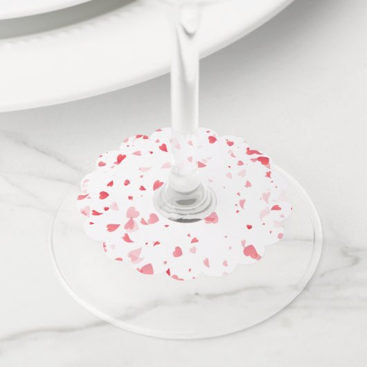 Hearts Patroon 33 Wijnglaslabel (Dichtbij)