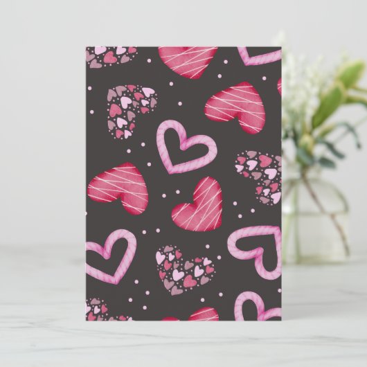 Hearts Patroon 34 Bedankkaart (Staand voorkant)