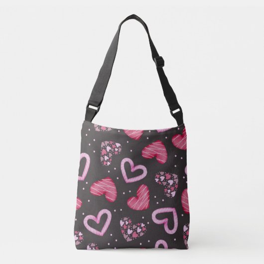 Hearts Patroon 34 Crossbody Tas (Voorkant)