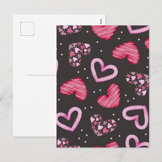 Hearts Patroon 34 Feestdagenkaart (Voorkant / Achterkant)