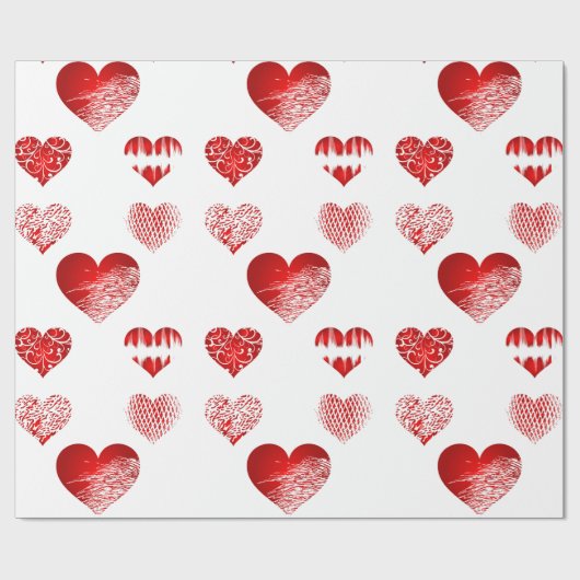 Hearts Patroon Cadeaupapier (Vlak)