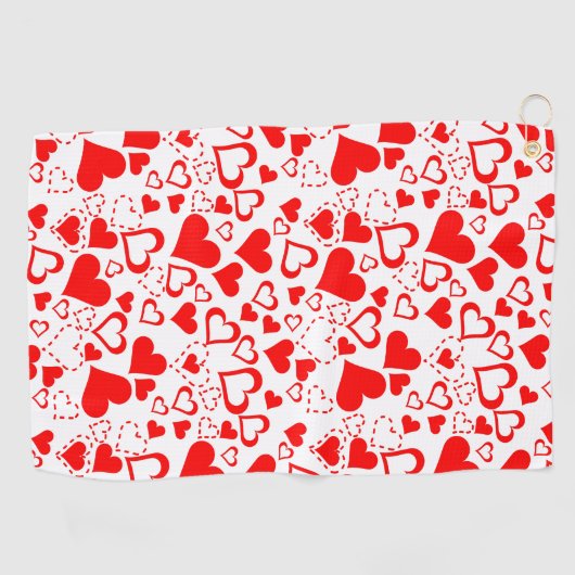Hearts Patroon Golfhanddoek (Horizontaal)