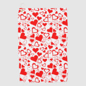 Hearts Patroon Golfhanddoek (Voorkant)