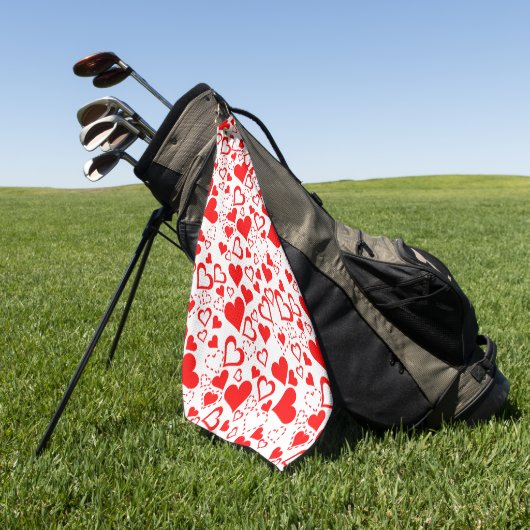 Hearts Patroon Golfhanddoek (Groen)