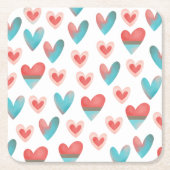 Hearts Patroon Kartonnen Onderzetters (Voorkant)