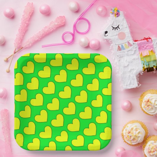 Hearts Patroon Papieren Bordje (Feest)