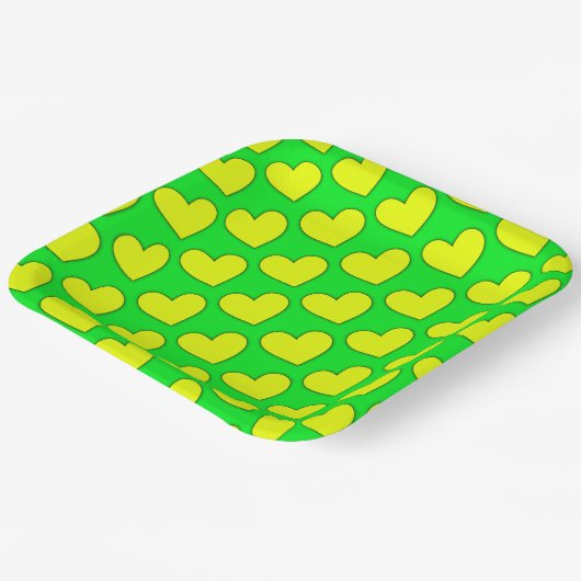 Hearts Patroon Papieren Bordje (Gebogen)