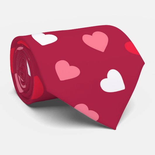 Hearts Patroon Stropdas (Opgerold)