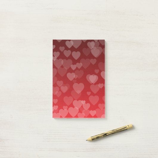 Hearts Pattern 19 Post-it® Notes (Op bureau)