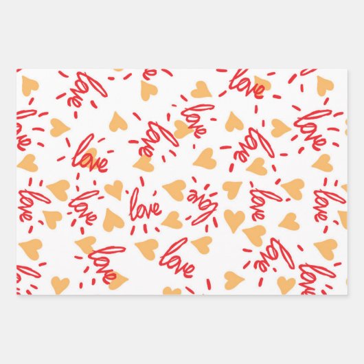 Hearts Pattern 27 Inpakpapier Vel (Voorkant 2)