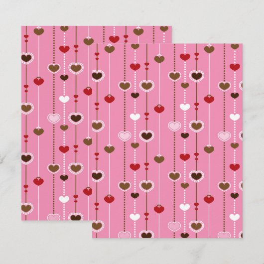 Hearts Pattern 27 Notitiekaartje (Voorkant / Achterkant)