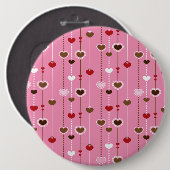Hearts Pattern 27 Ronde Button 6,0 Cm (Voorkant /achterkant)