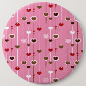 Hearts Pattern 27 Ronde Button 6,0 Cm (Voorkant)