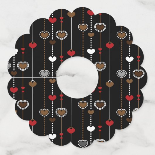 Hearts Pattern 28 Wijnglaslabel (Voorkant)